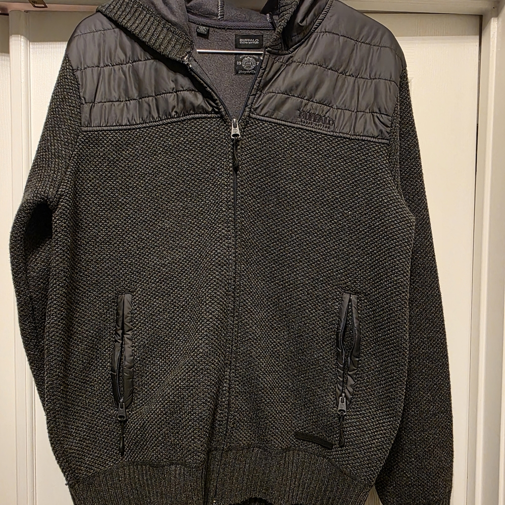 Buffalo David Bitton Charcoal Zip-Up Sweater